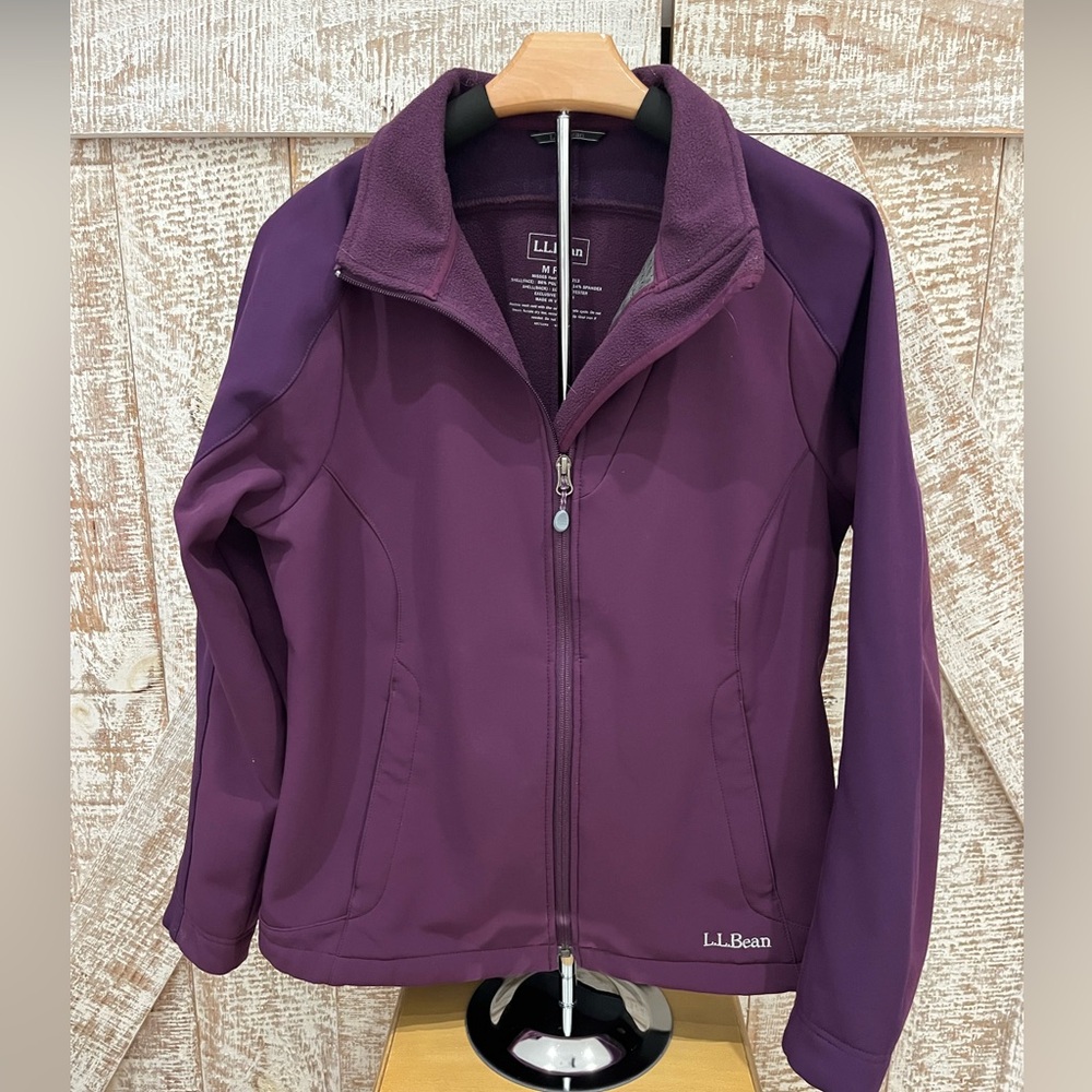 L.L. Bean Women's Jacket Soft Shell Purple Full Zip size Medium